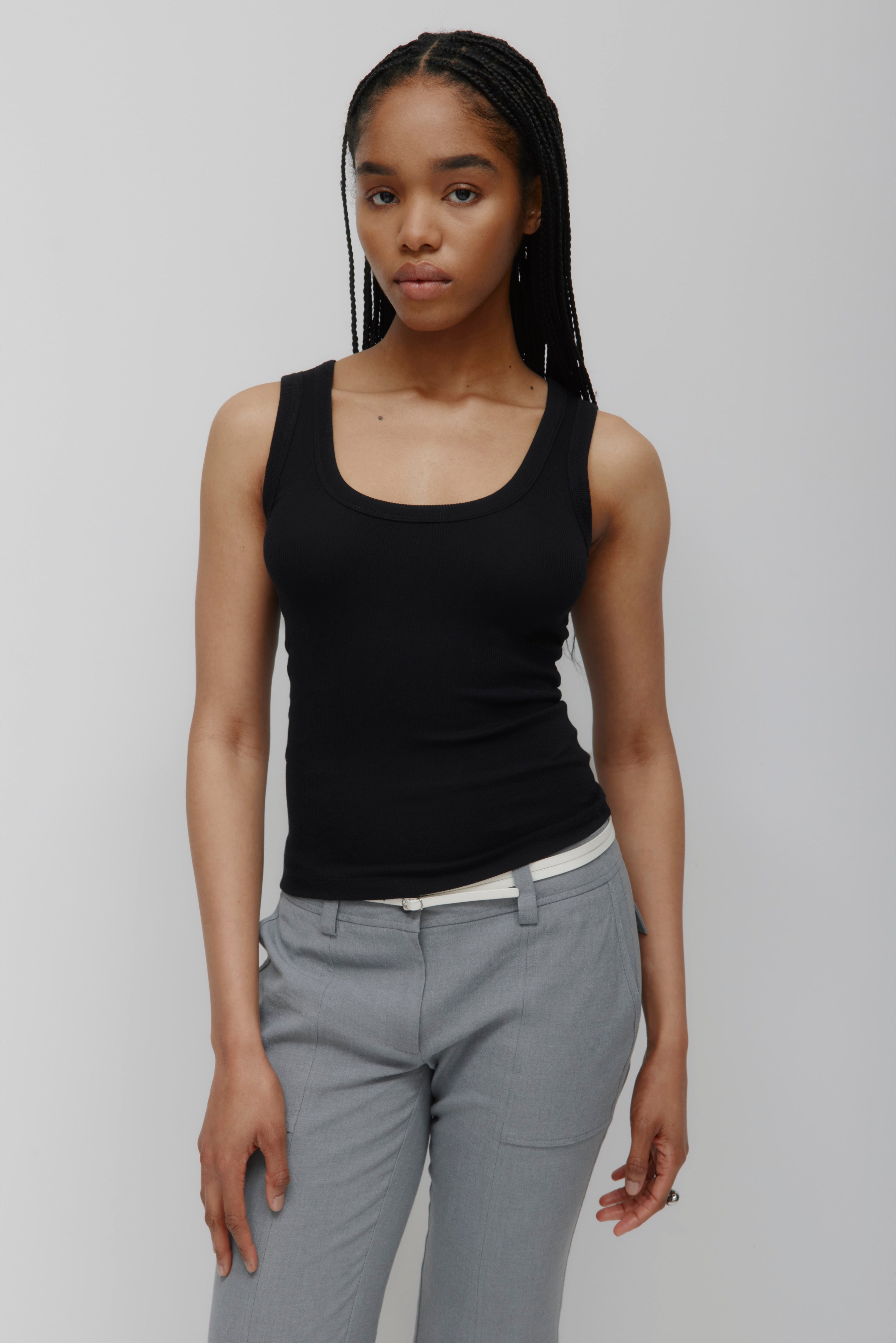 Women's Scoop Tank in Black