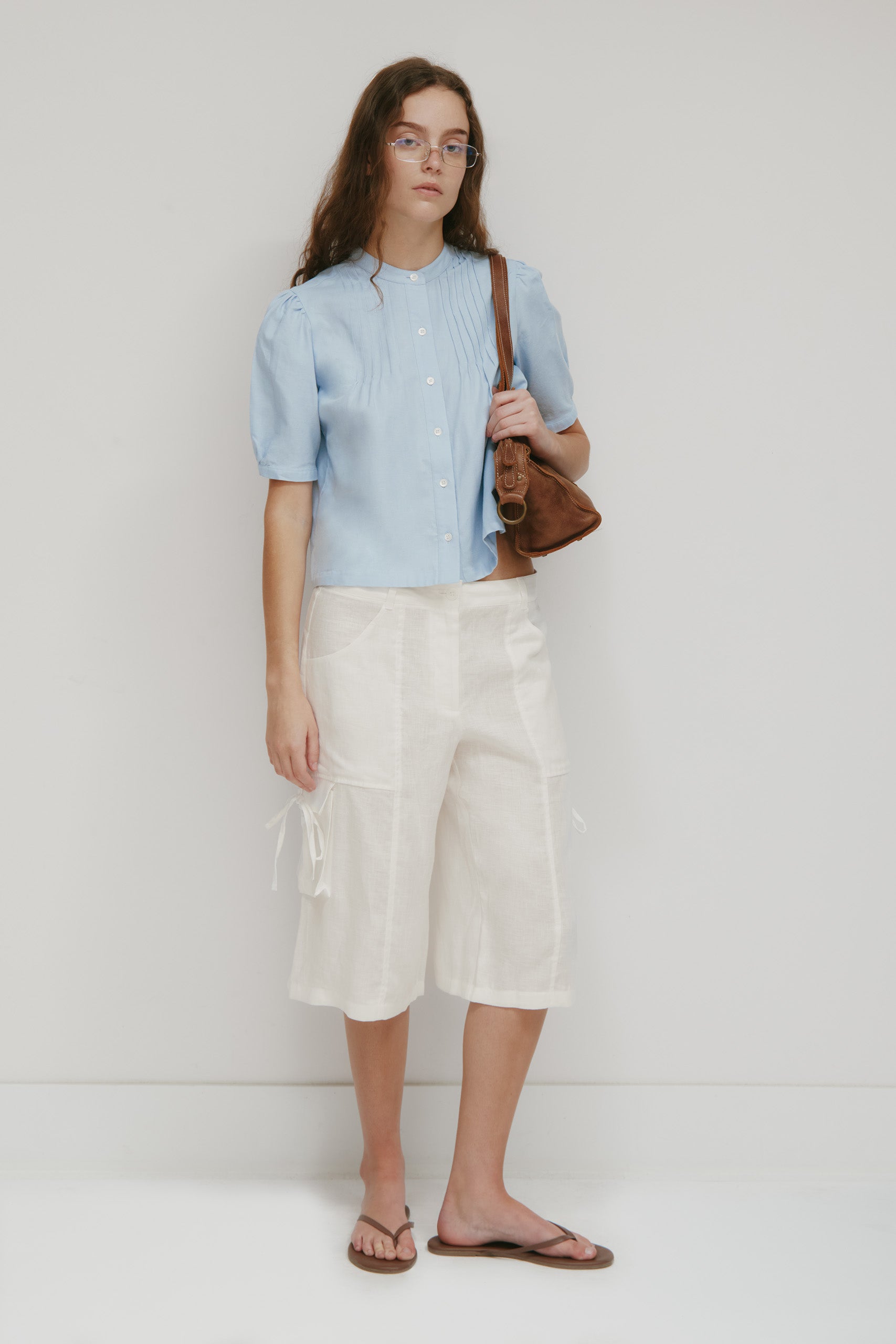 Women's Sila Linen Tie Short in Marshmallow