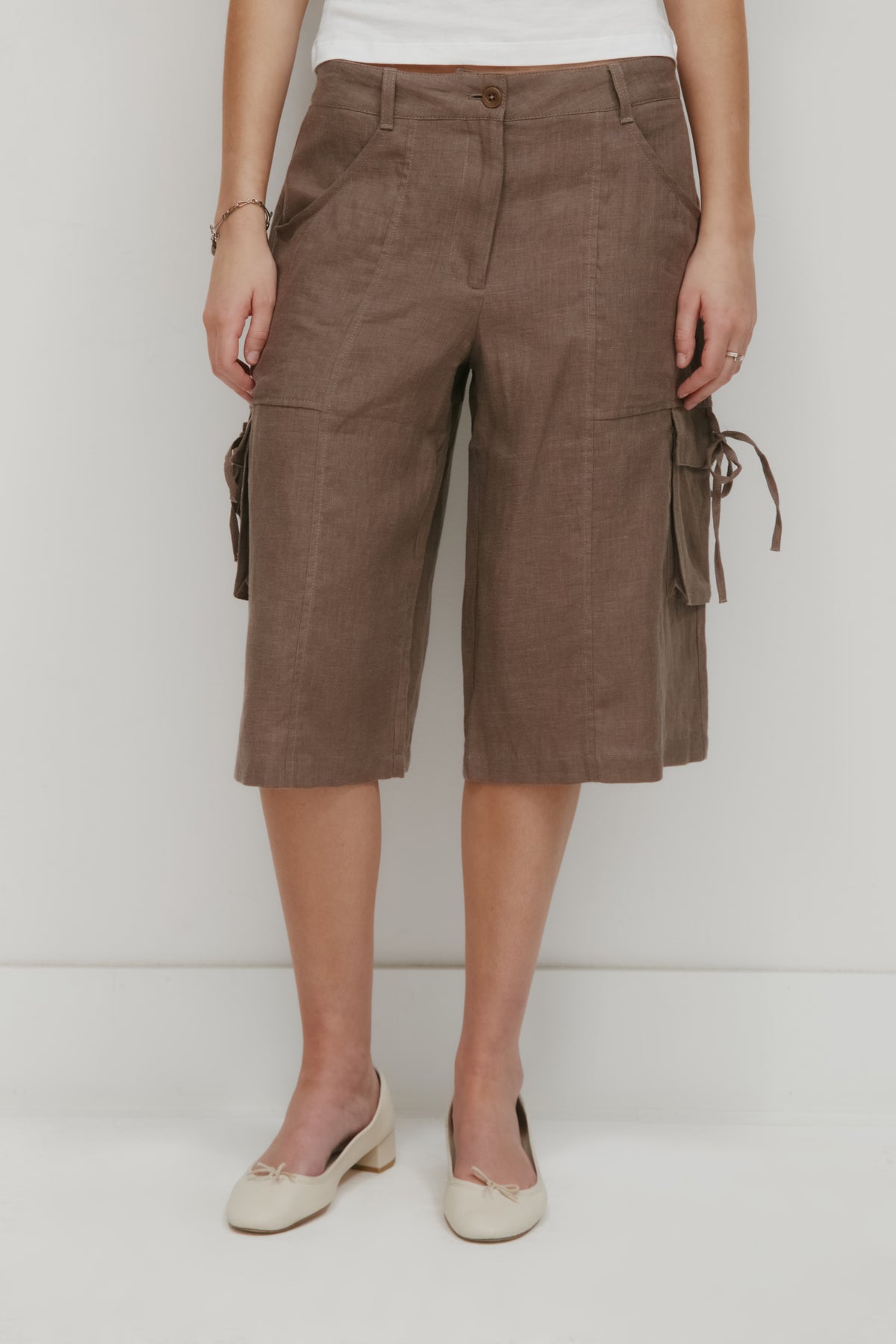 Women's Sila Linen Tie Short in Bark