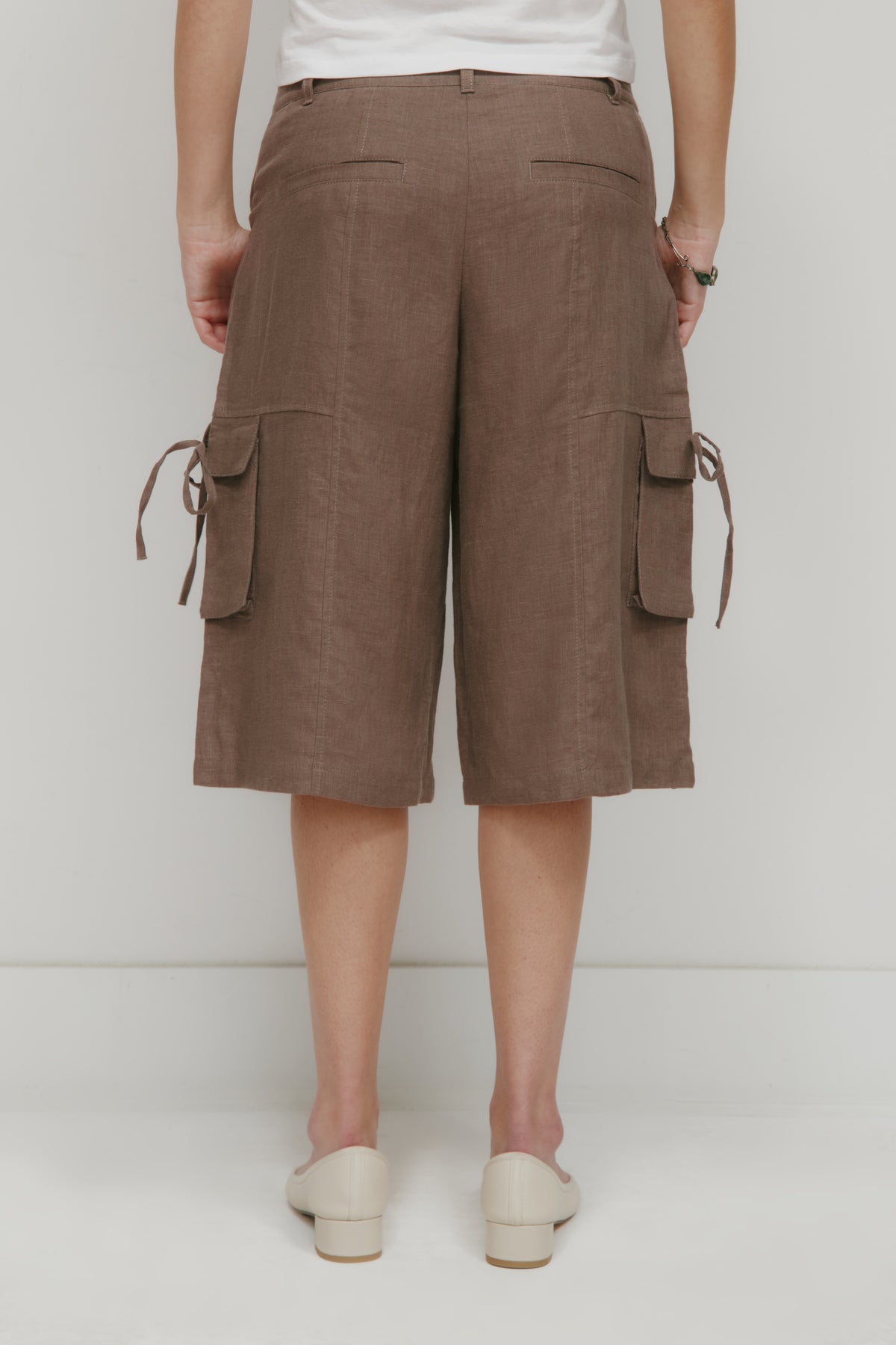 Women's Sila Linen Tie Short in Bark