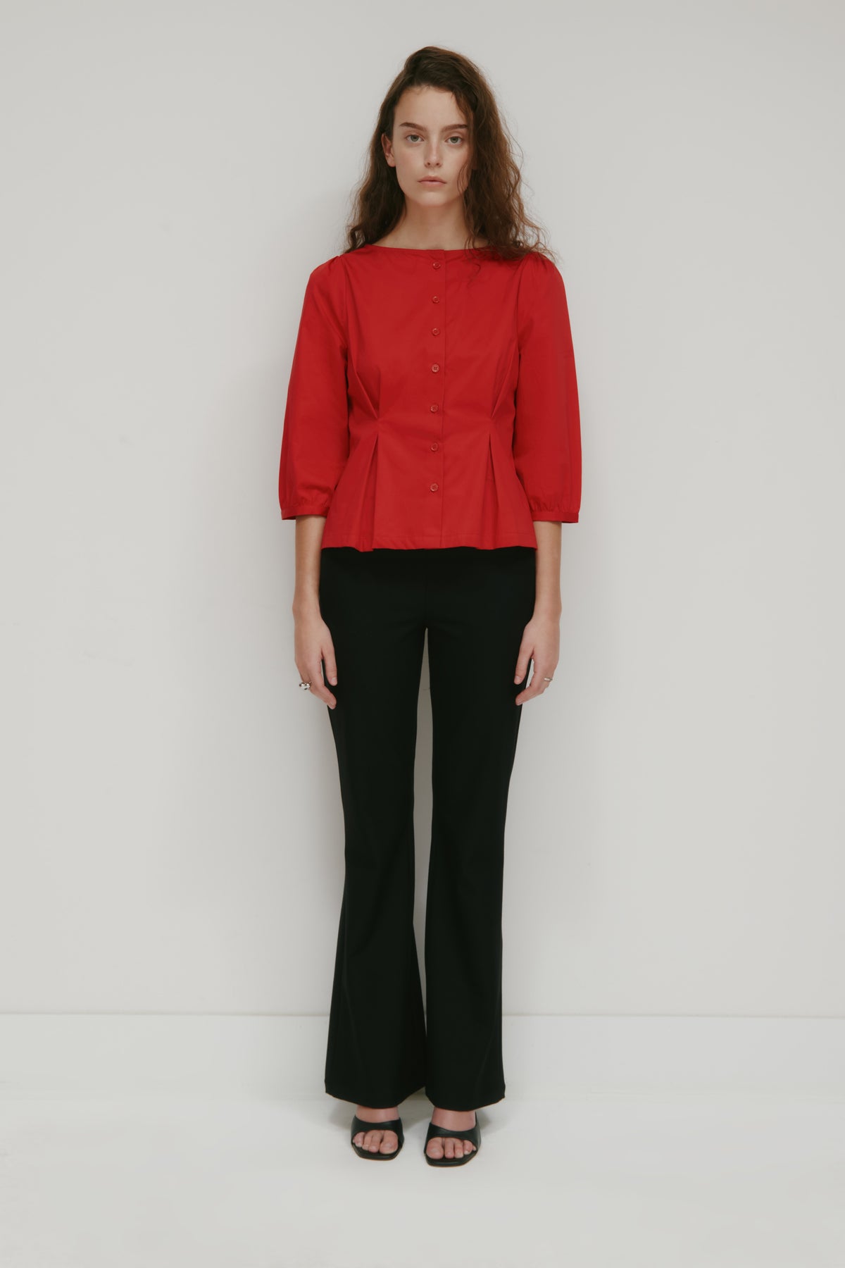 Women's Tara Poplin Blouse in Salsa