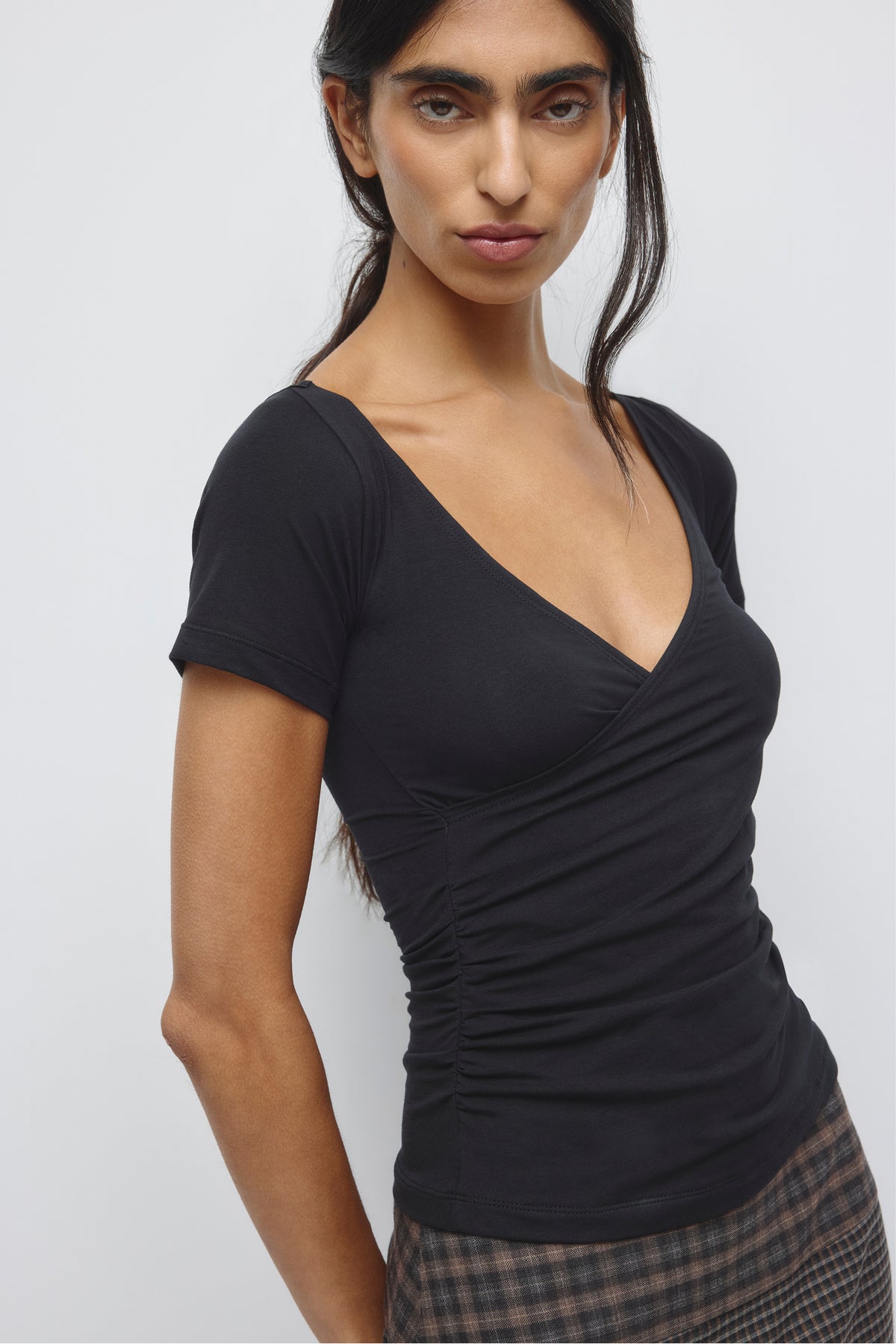 Women's Thana Wrap Top in Black