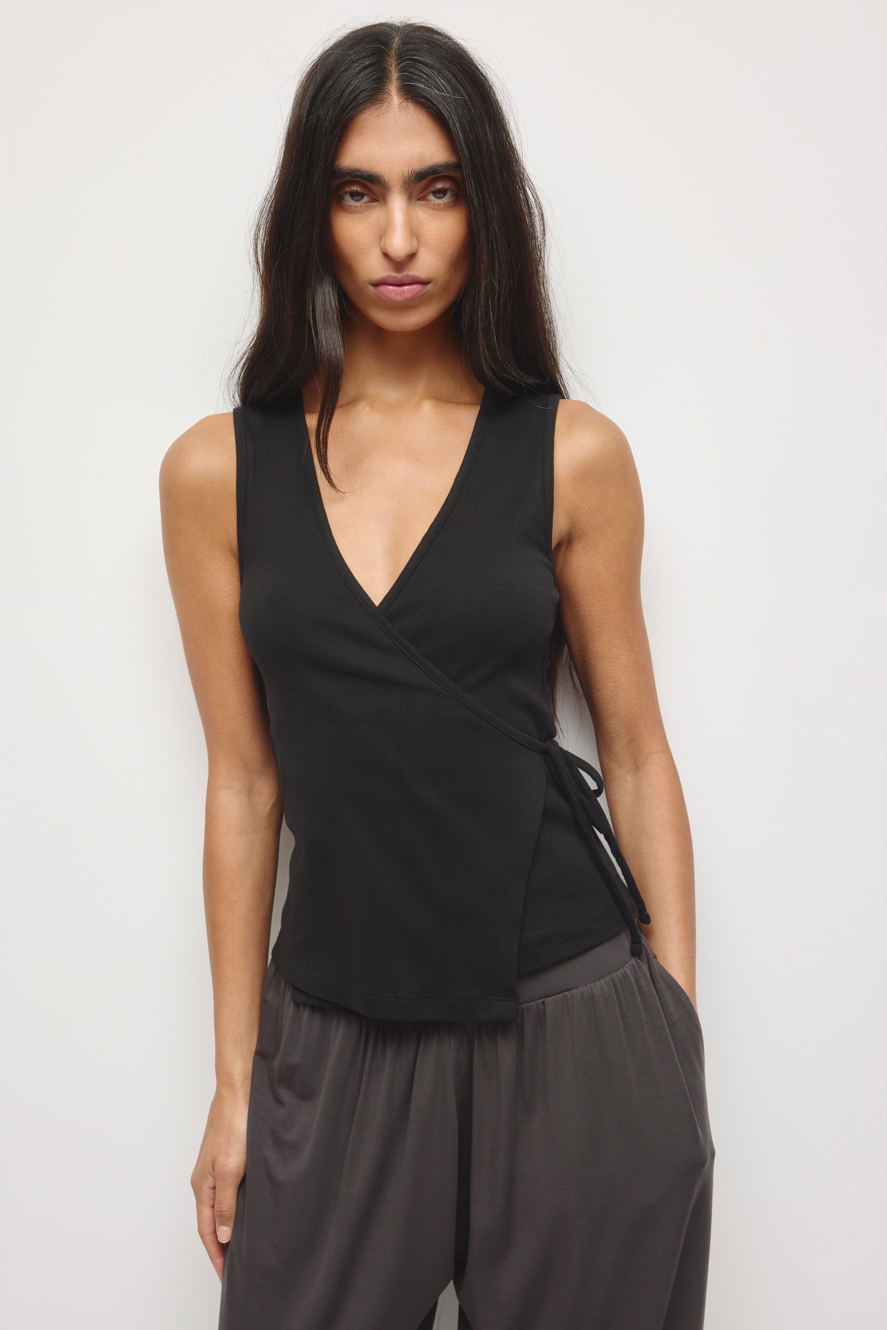 Women's Wrapped Tank in Black
