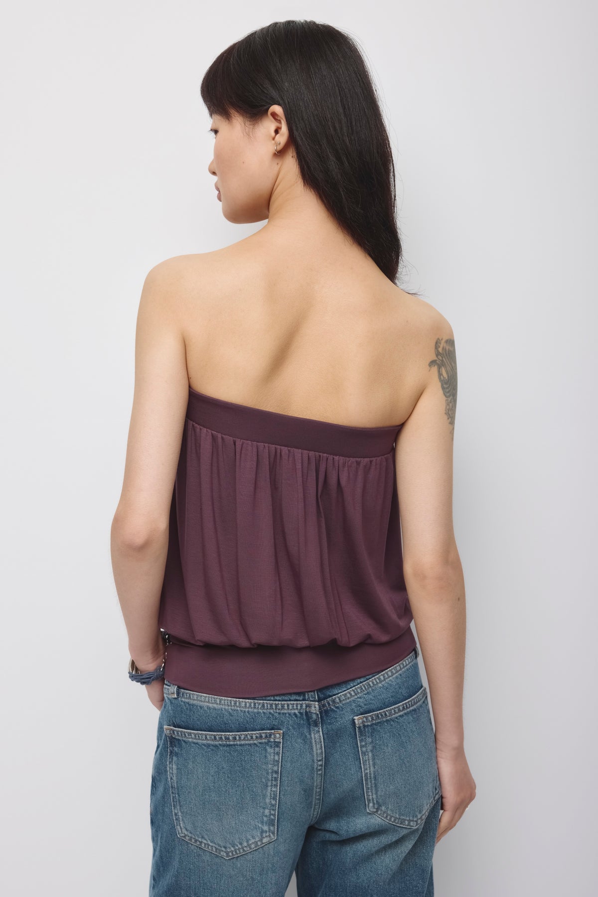 Women's Yazi Balloon Top in Chocolate Plum