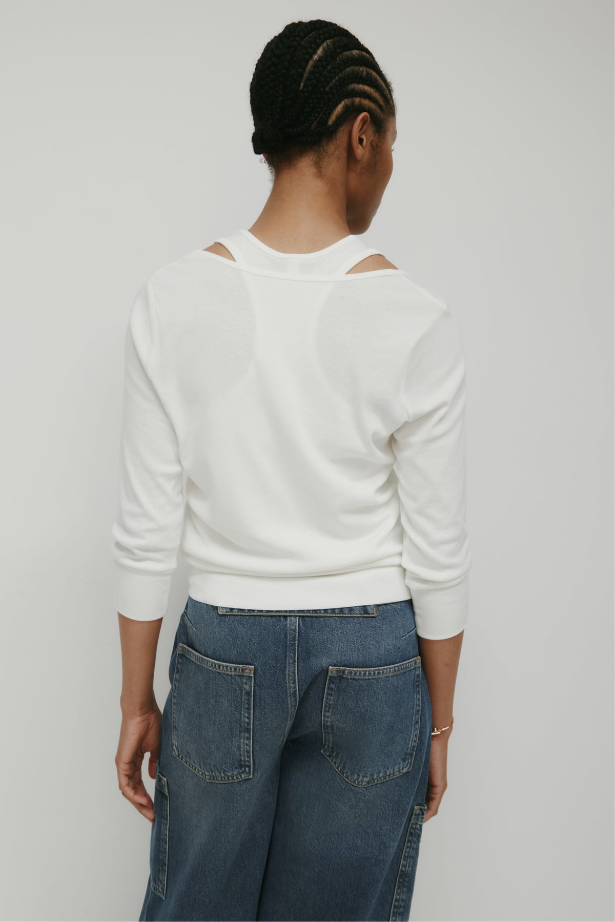 Women's Zahra Layered Scoop Tee in Marshmallow