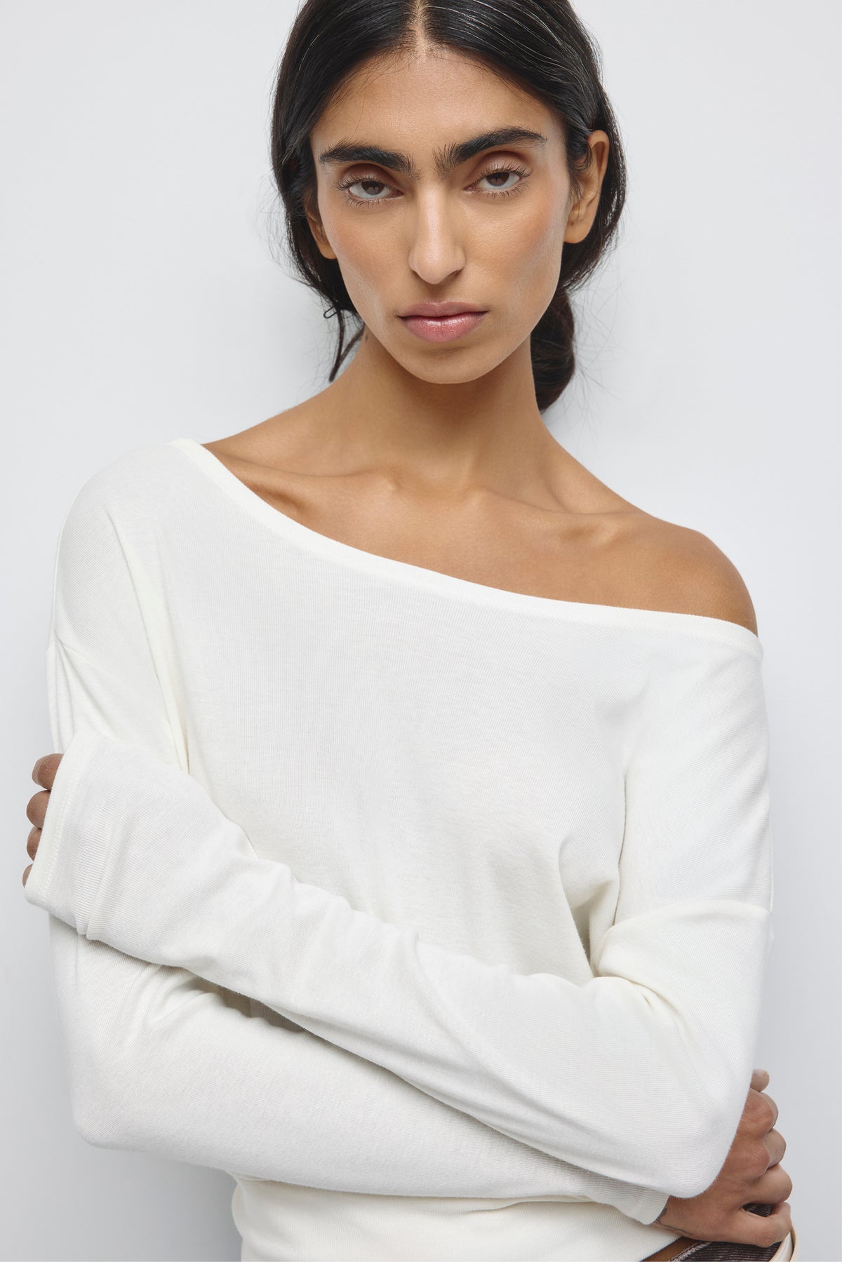 T-shirt à manches longues Zahra Slouch pour femme en guimauve