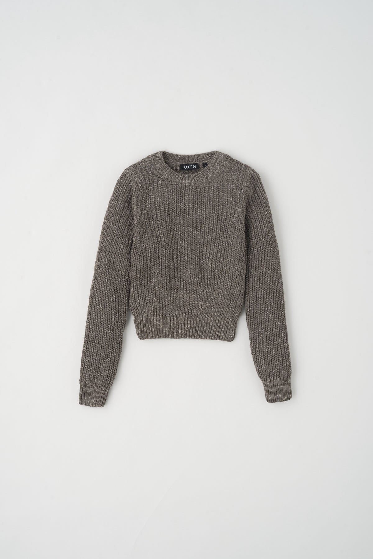 Haut en tricot à manches longues Orman pour femme en taupe foncé mélangé