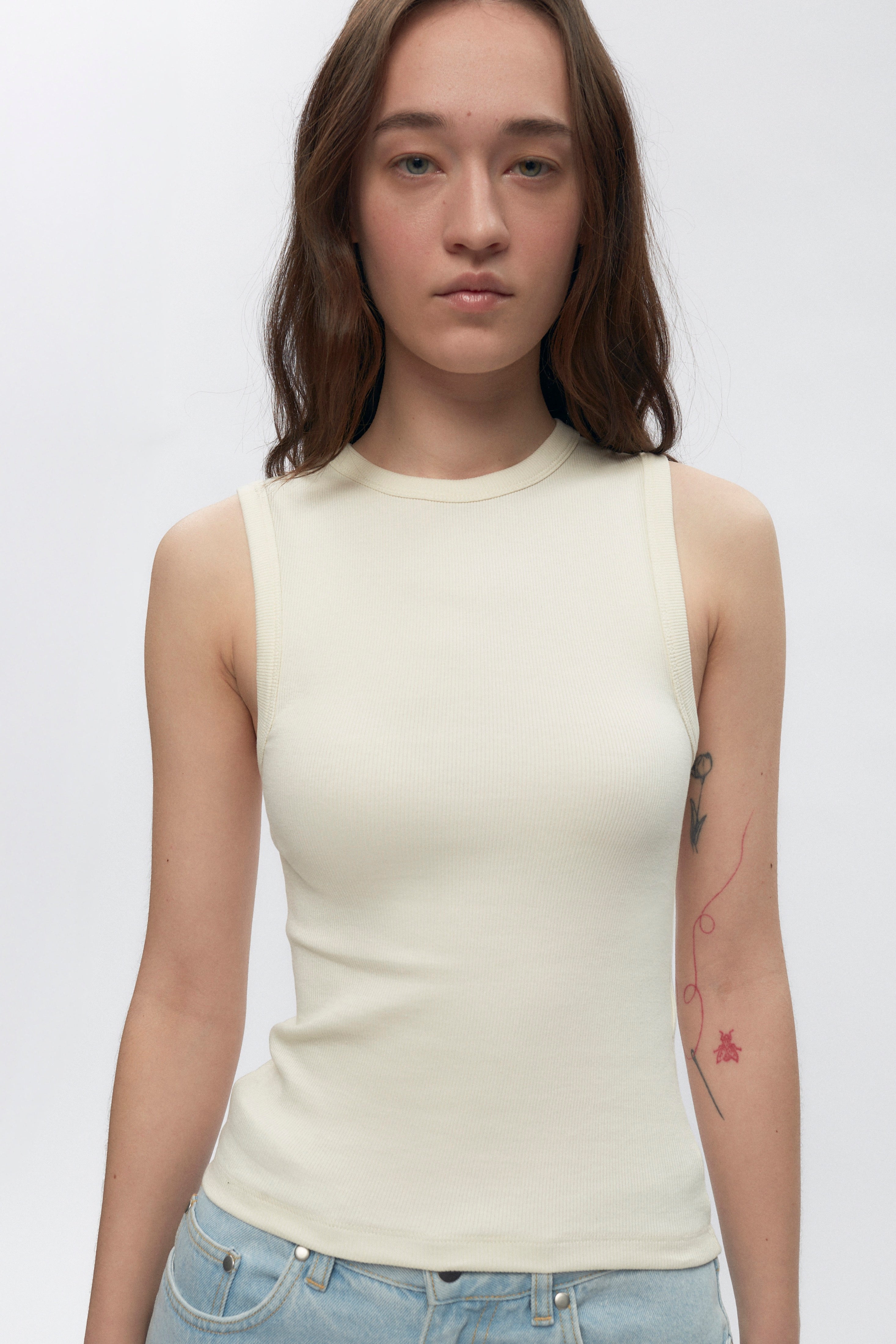 Women's Cut Off Tank in Marshmallow