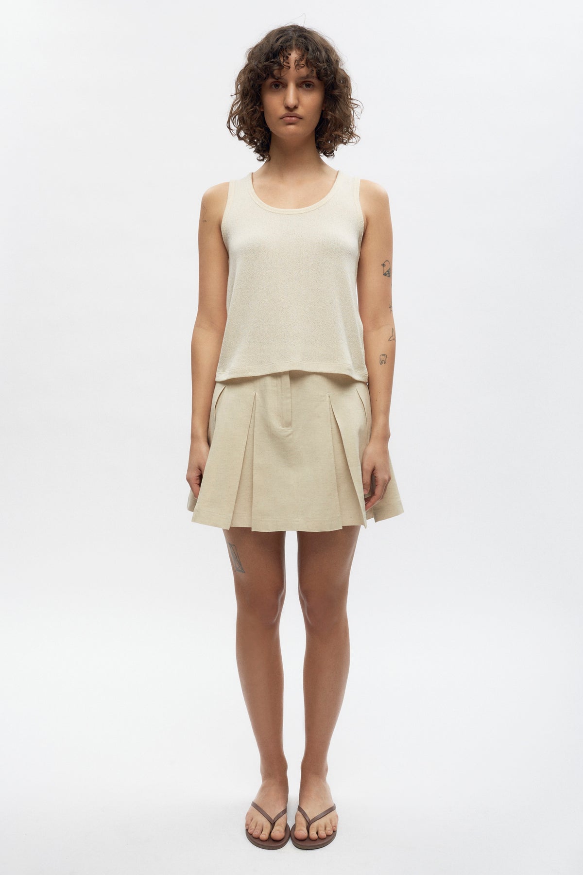 Dendera Twill Pleated Mini Fog