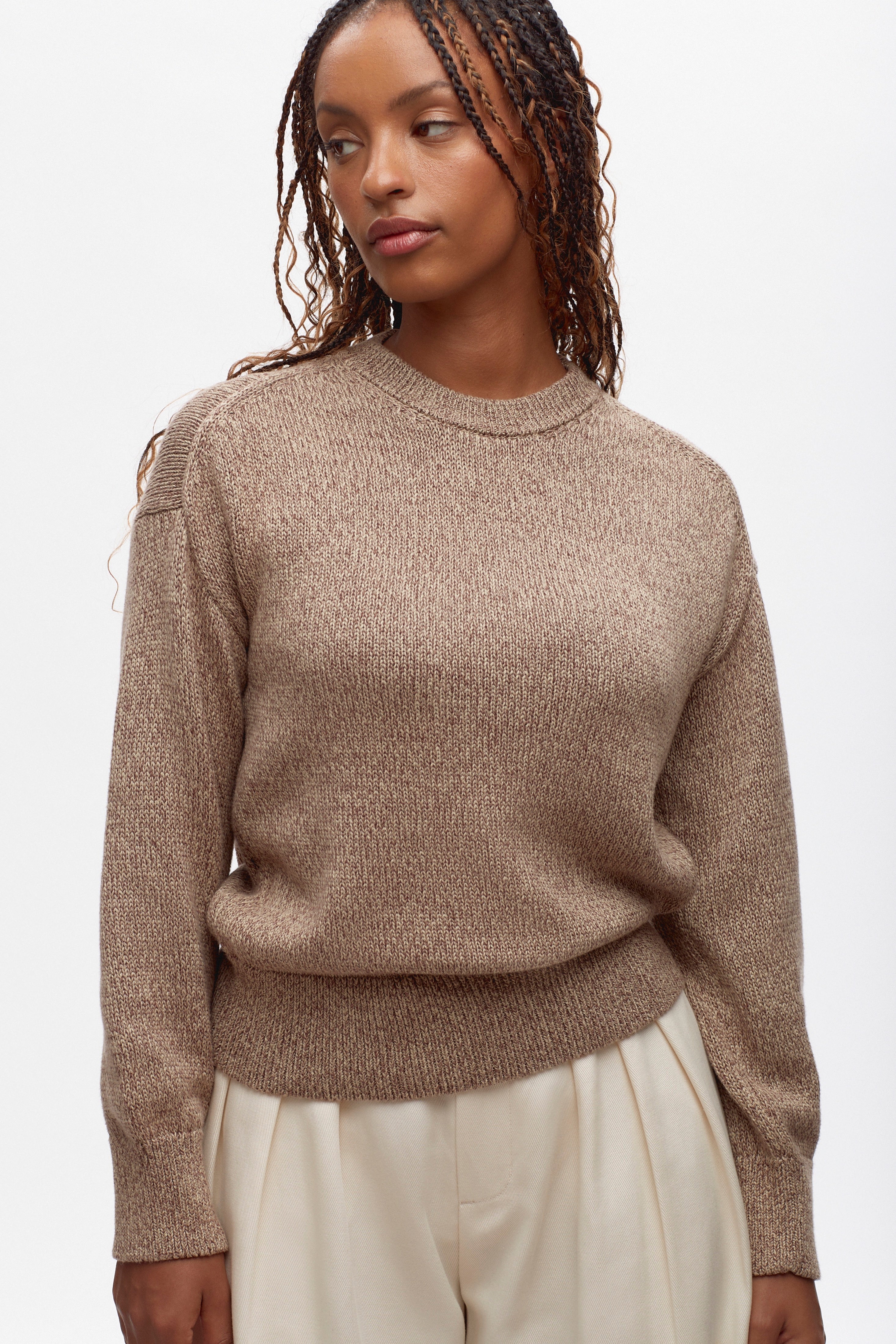 Pull Hamatah pour femmes en terre d'ombre chiné