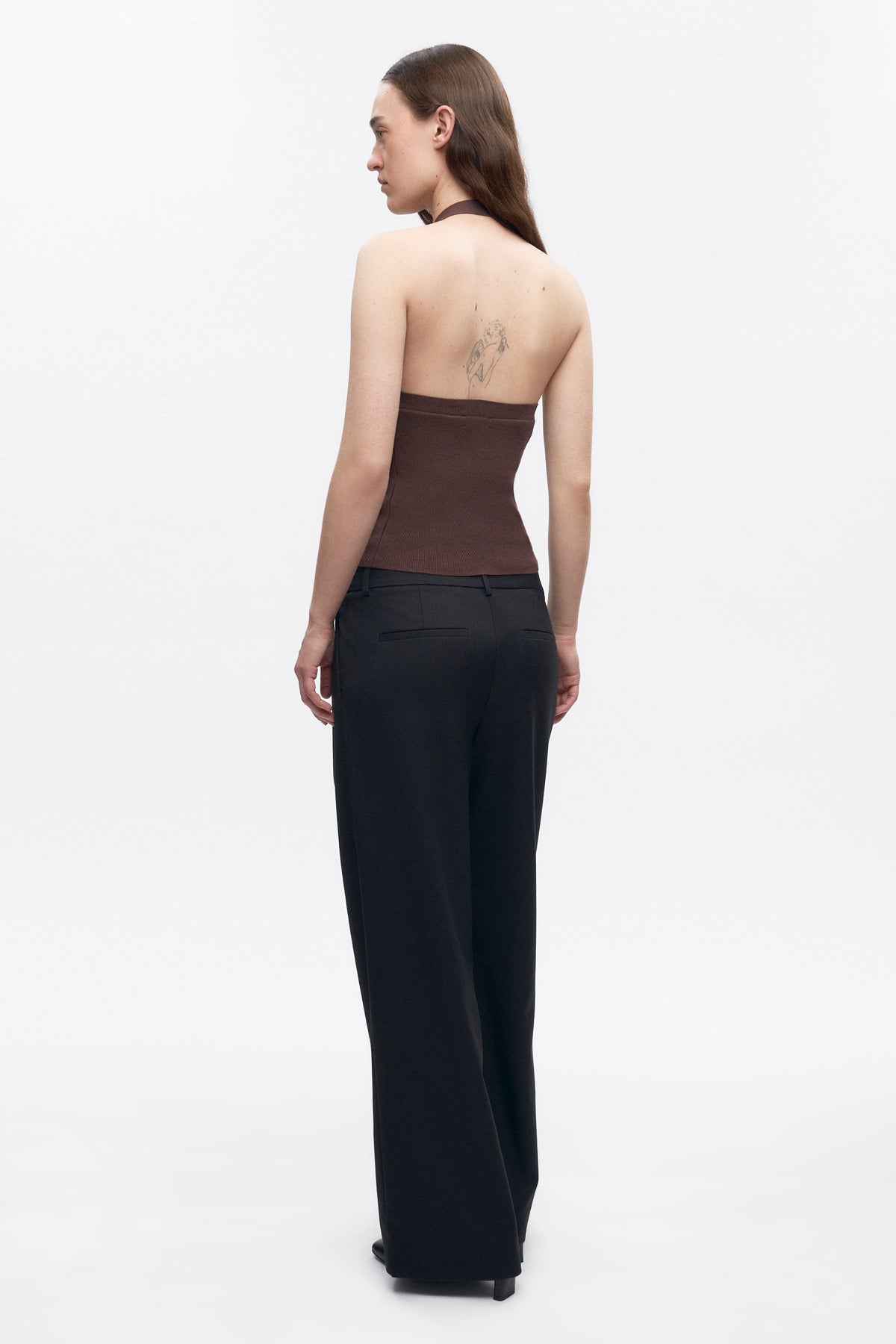 Haut dos nu en tricot Iris pour femme en cocoa