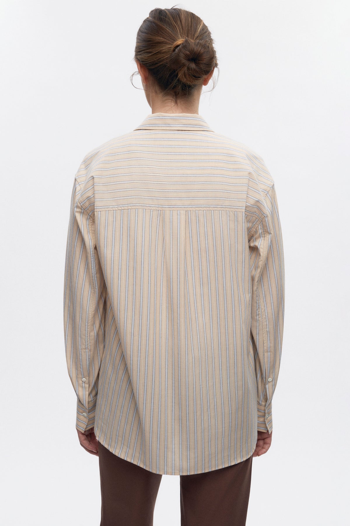 Women's Merire Stripe Shirt in Dove/Marshmallow Stripe