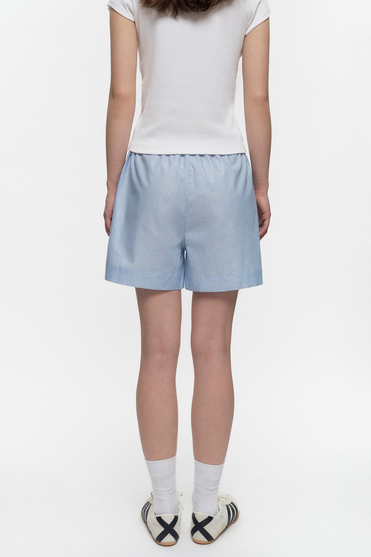 Women's Merire Striped Shorts in Blue Stripe