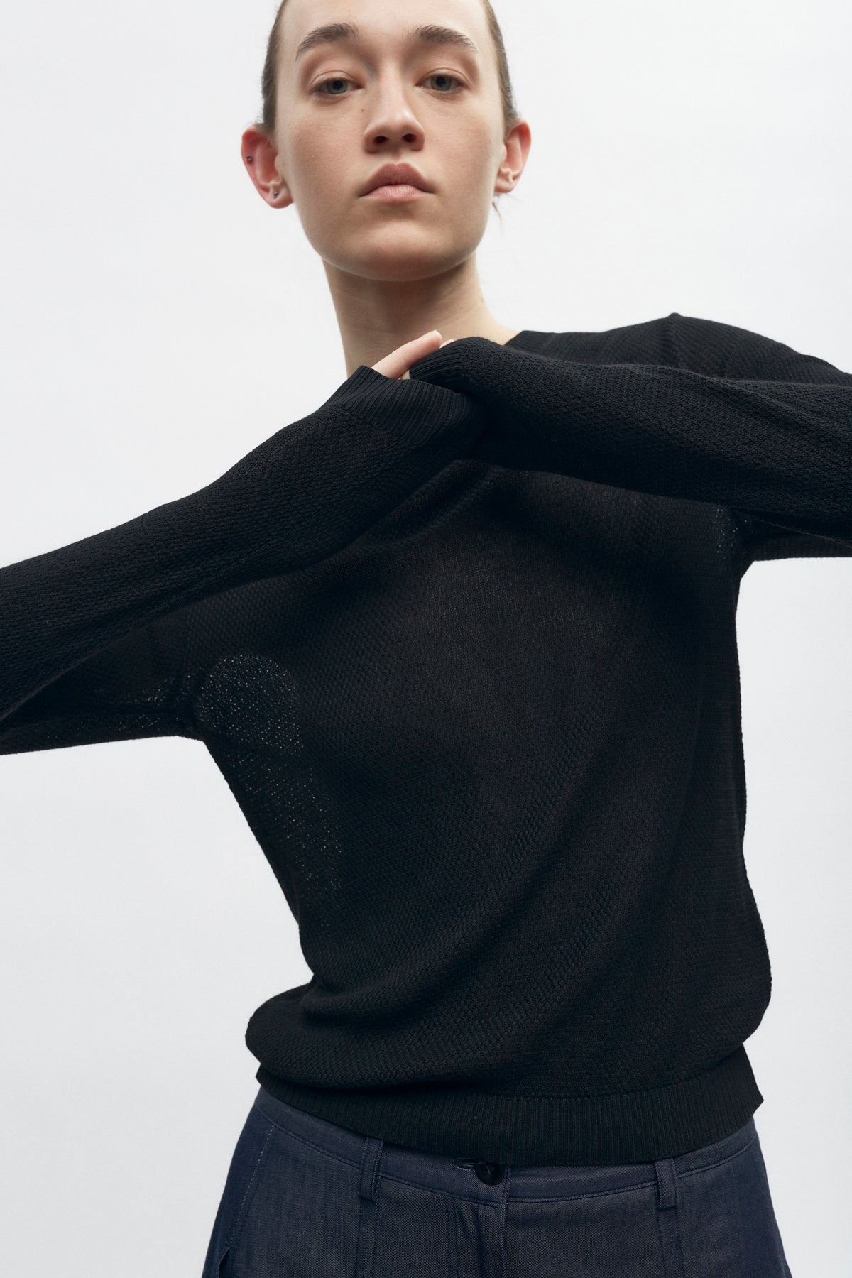 Women's Mesh Longsleeve in Black