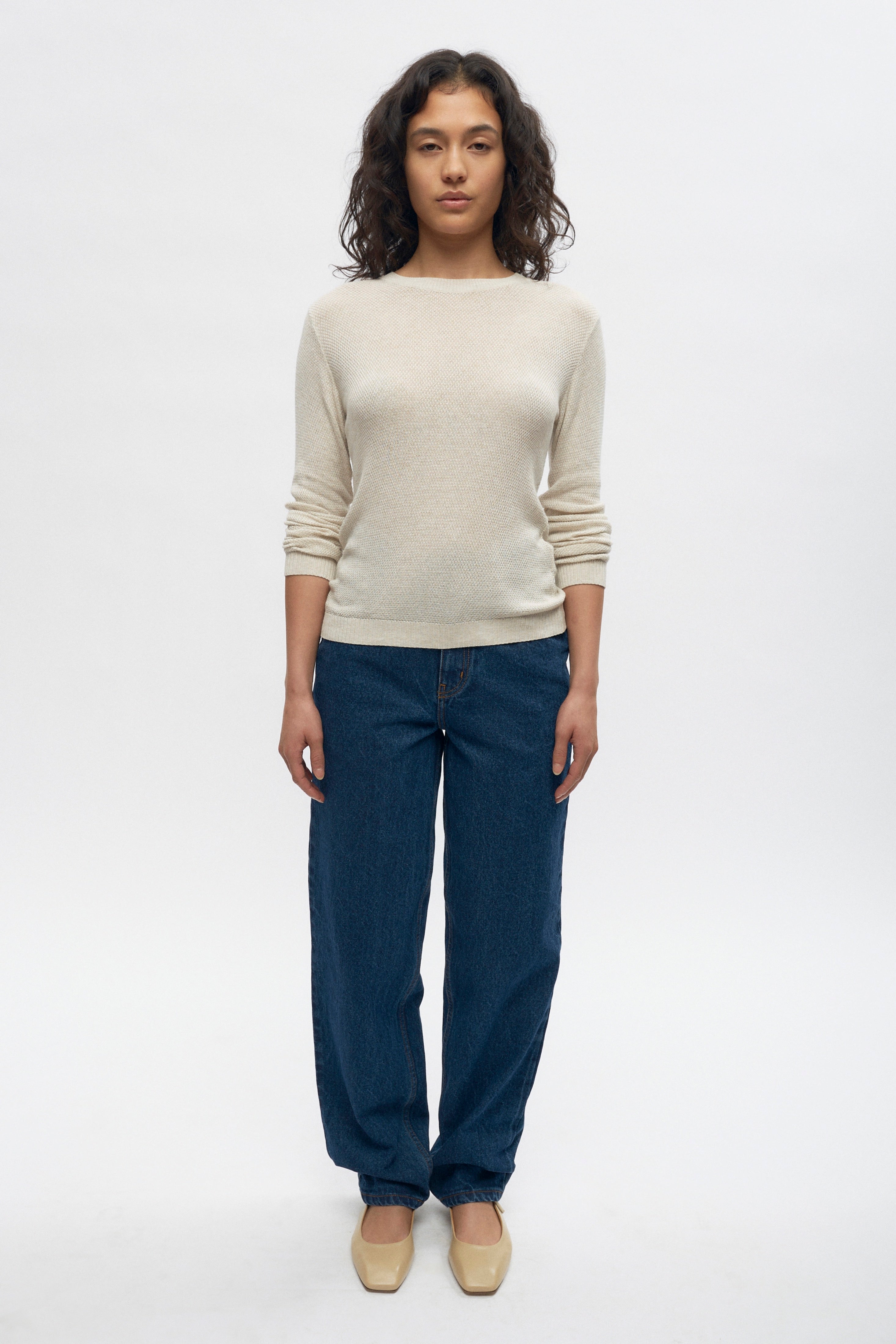 Women's Mesh Longsleeve in Natural