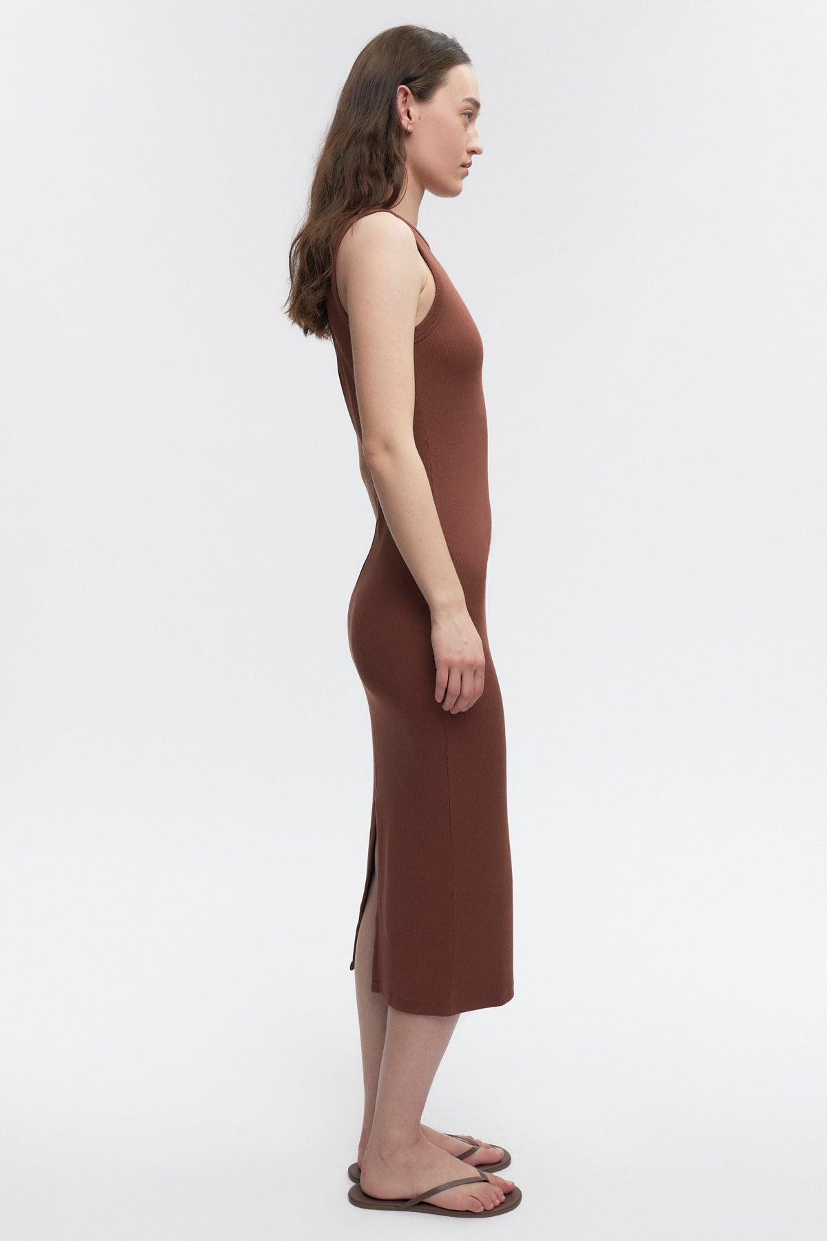 Women's Midi Racer Dress in Cappuccino