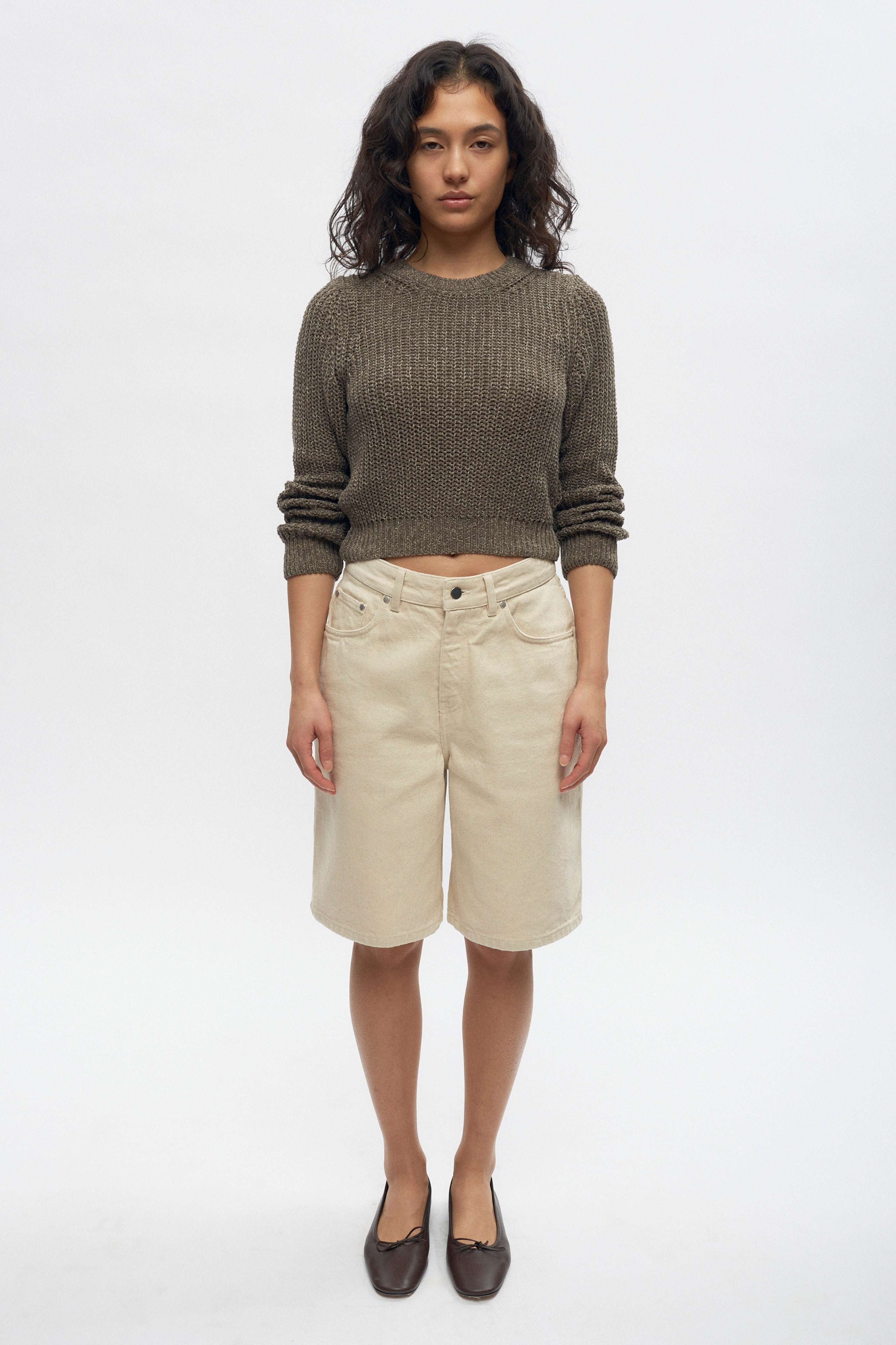 Women's Orman Knit Longsleeve in Dark Taupe Mix