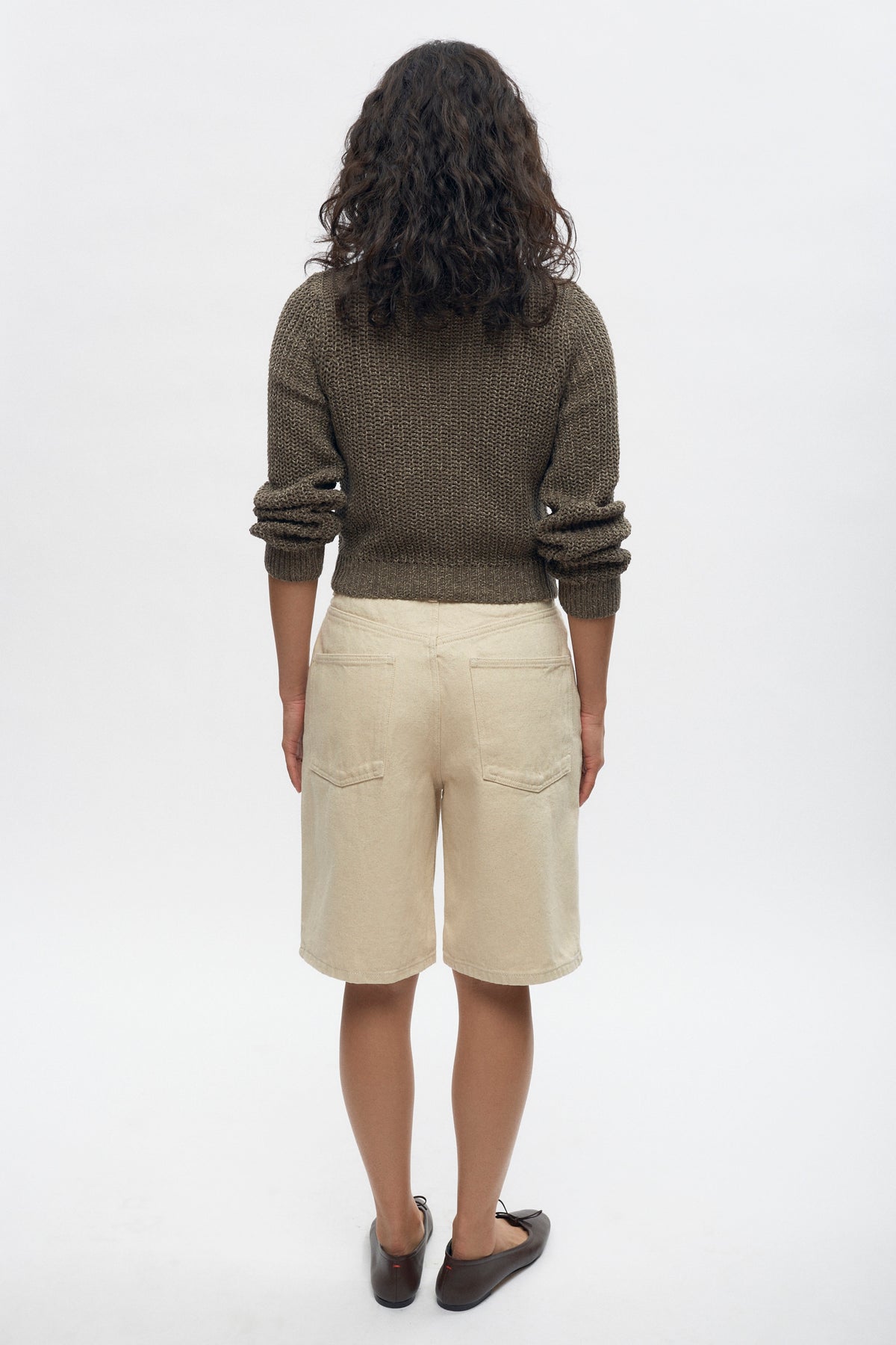 Haut en tricot à manches longues Orman pour femme en taupe foncé mélangé