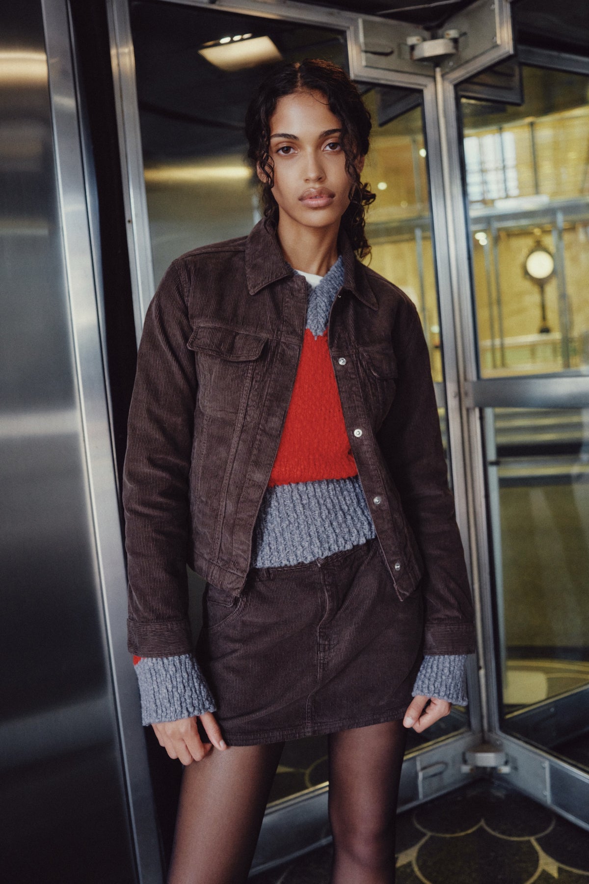 Women's Cord Jacket in Coffee Bean