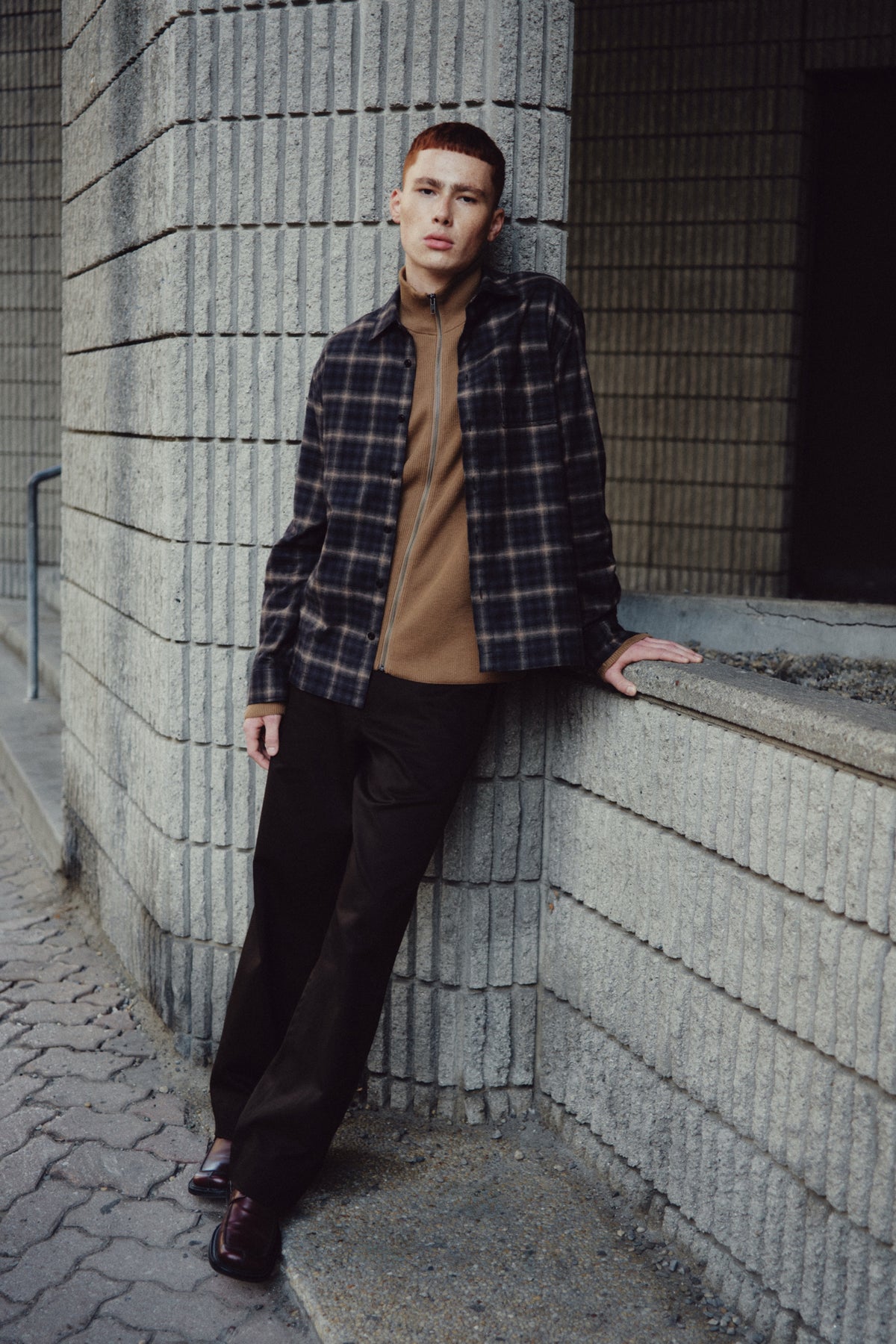 Pull léger à fermeture éclair pour homme en loutre