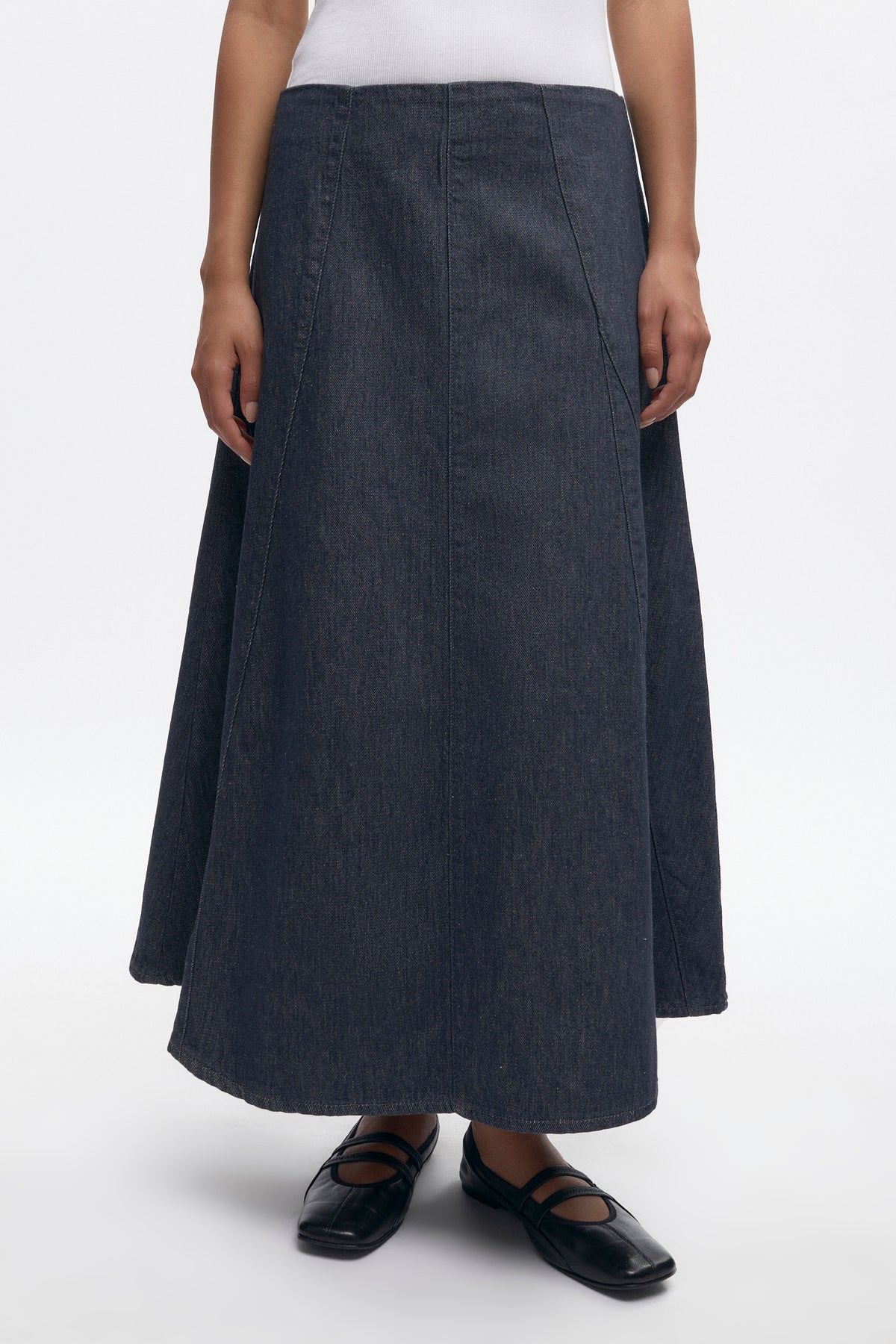 Women's Wave Denim Skirt in Grey