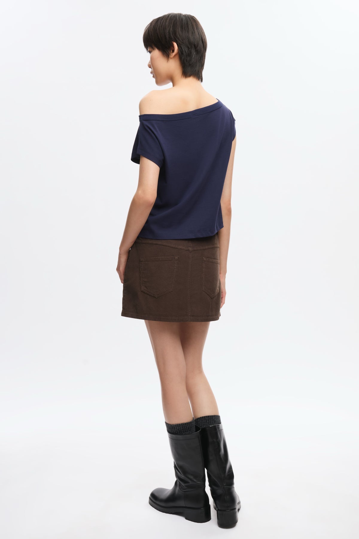 Tee-shirt à épaules dénudées pour femmes en midnight